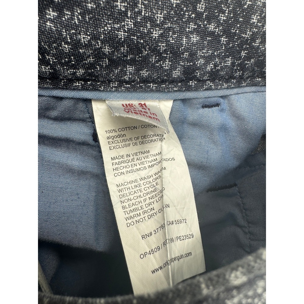 Original Penguin Mens Navy Blue Floral 8" Inseam Cotton Chino Shorts Size 31β - Picture 12 of 12